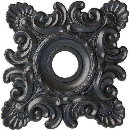 Ekena Millwork Crawley Ceiling Medallion (Fits Canopies up to 6 3/4"), 18"W x 18"H x 3 1/4"ID x 1 1/2"P, Pewter CM18CRPES